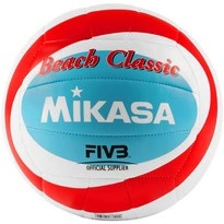 Piłka siatkowa plażowa Mikasa Beach Classic biało-czerwono-niebieska BV543C-VXB-RSB