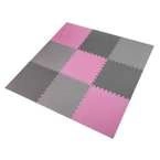 MP10  Mata puzzle pod sprzęt pink-grey 9 elementów 10MM